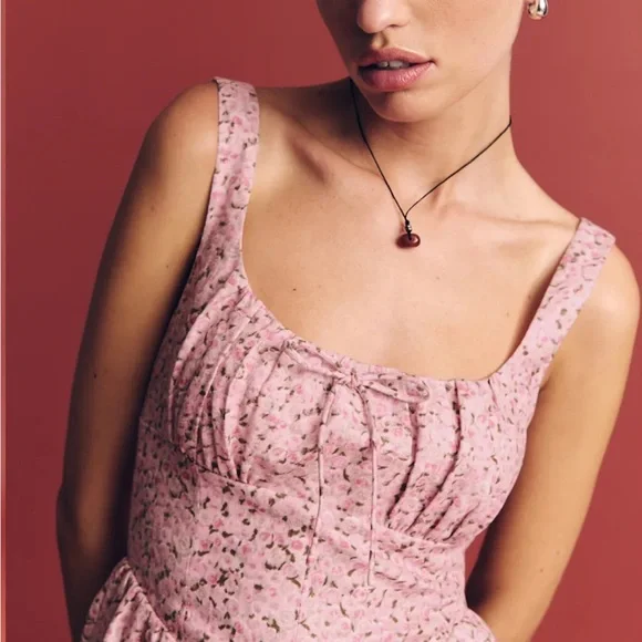 Reformation Daria Linen Mini Dress in Rosin NWOT - Picture 3 of 8